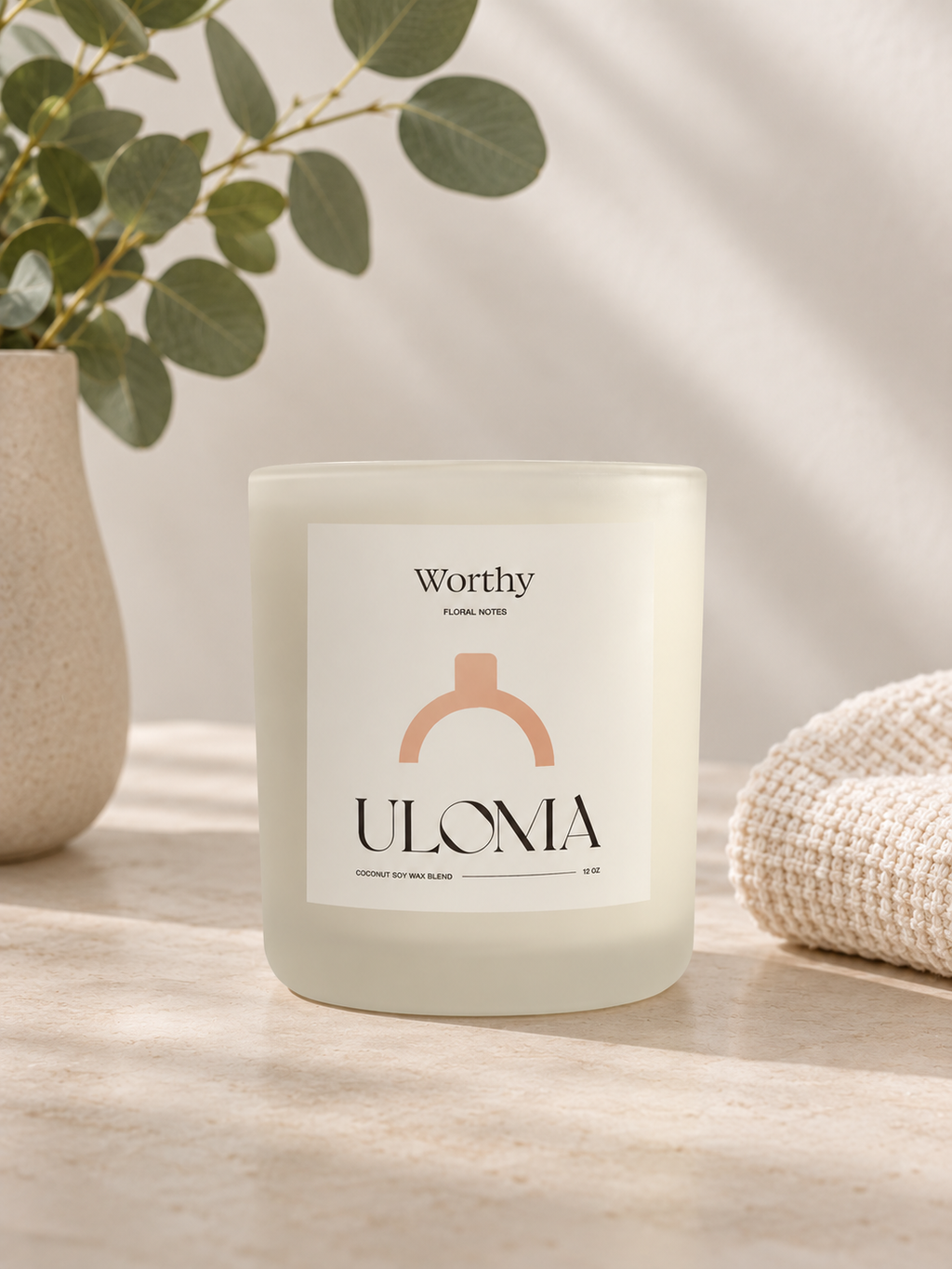 Coconut Wax Glass Candle by Uloma Studio