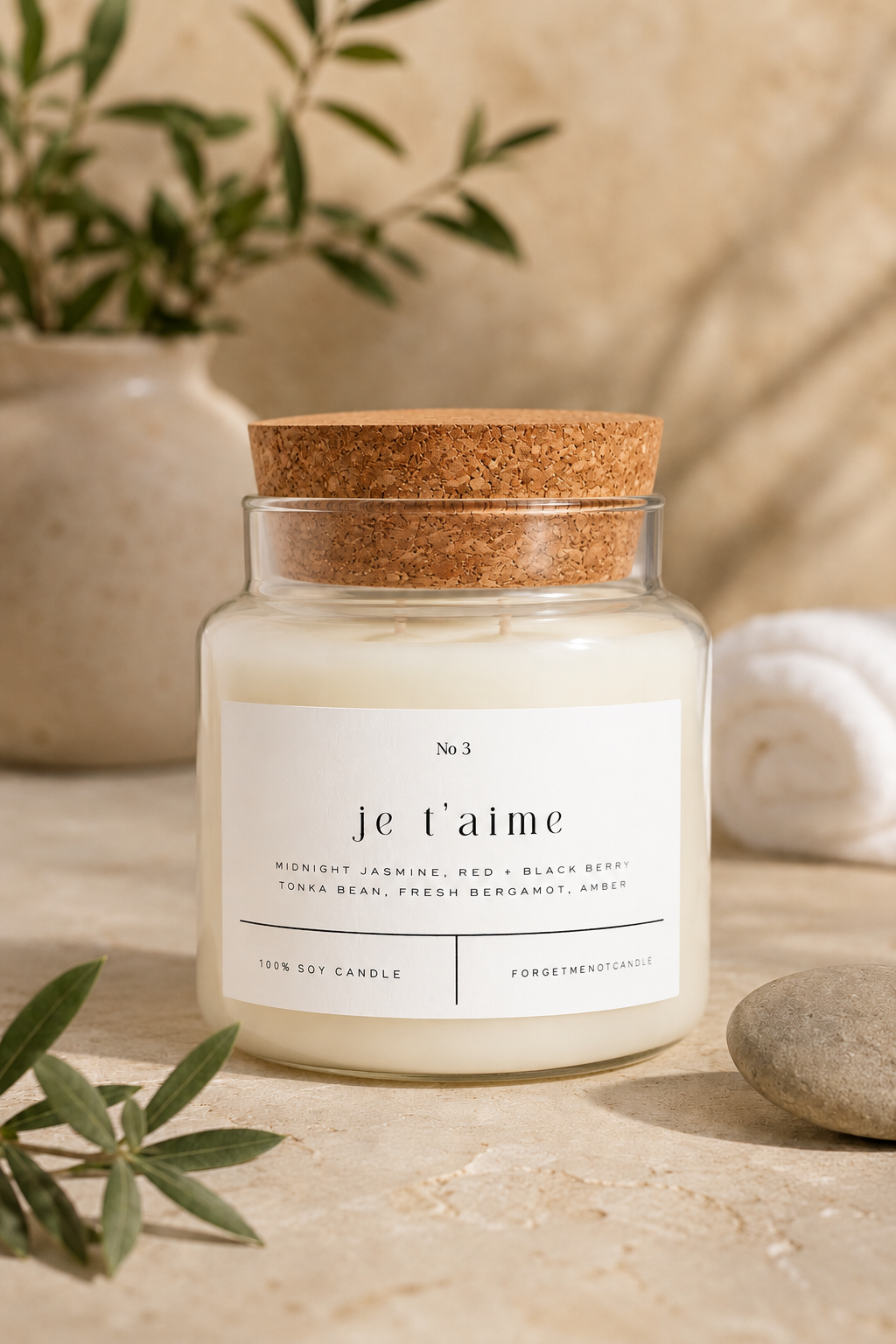 Cork Top Glass Candle