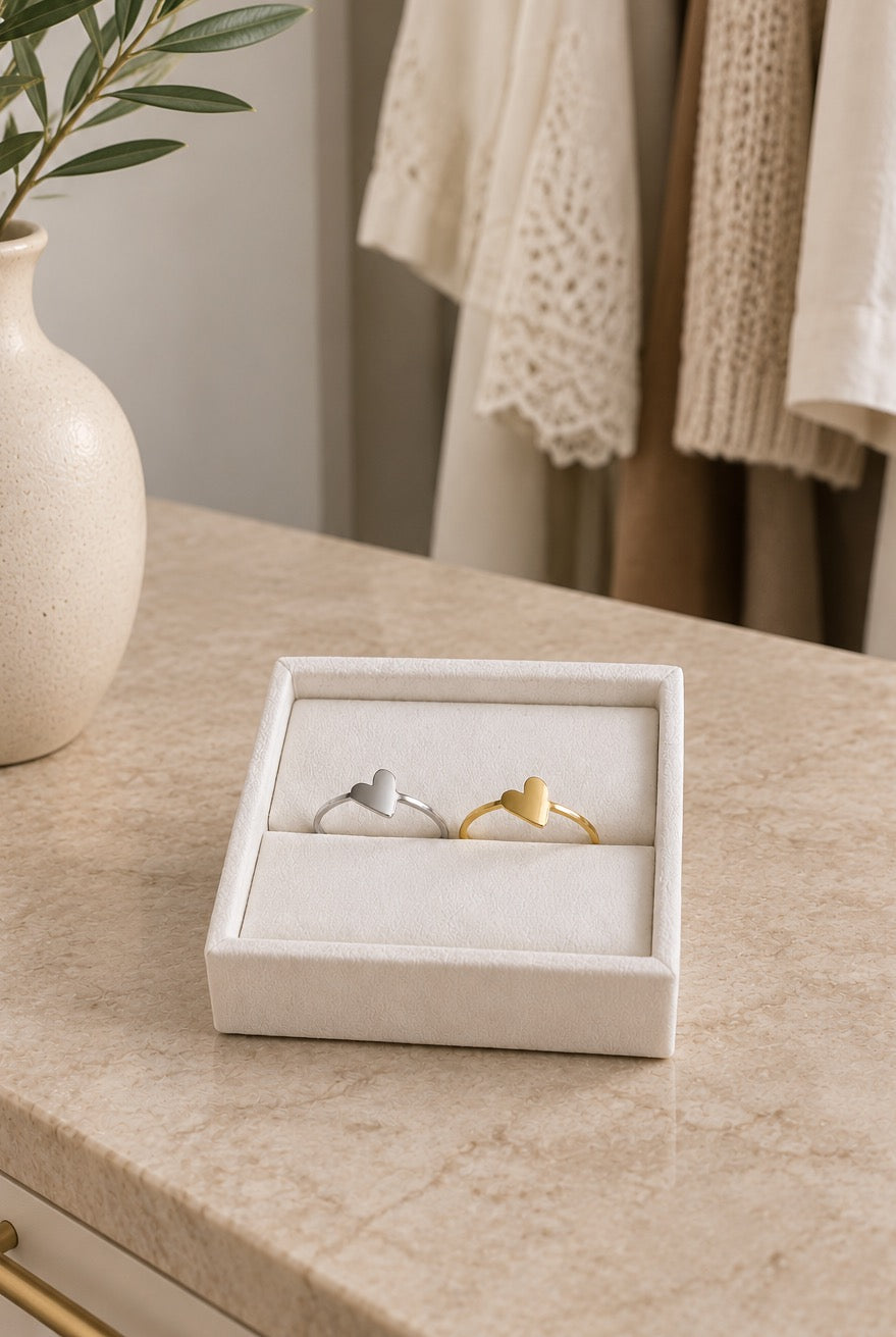 Waterproof Heart Stack Ring by Mesa Blue | Stainless Steel