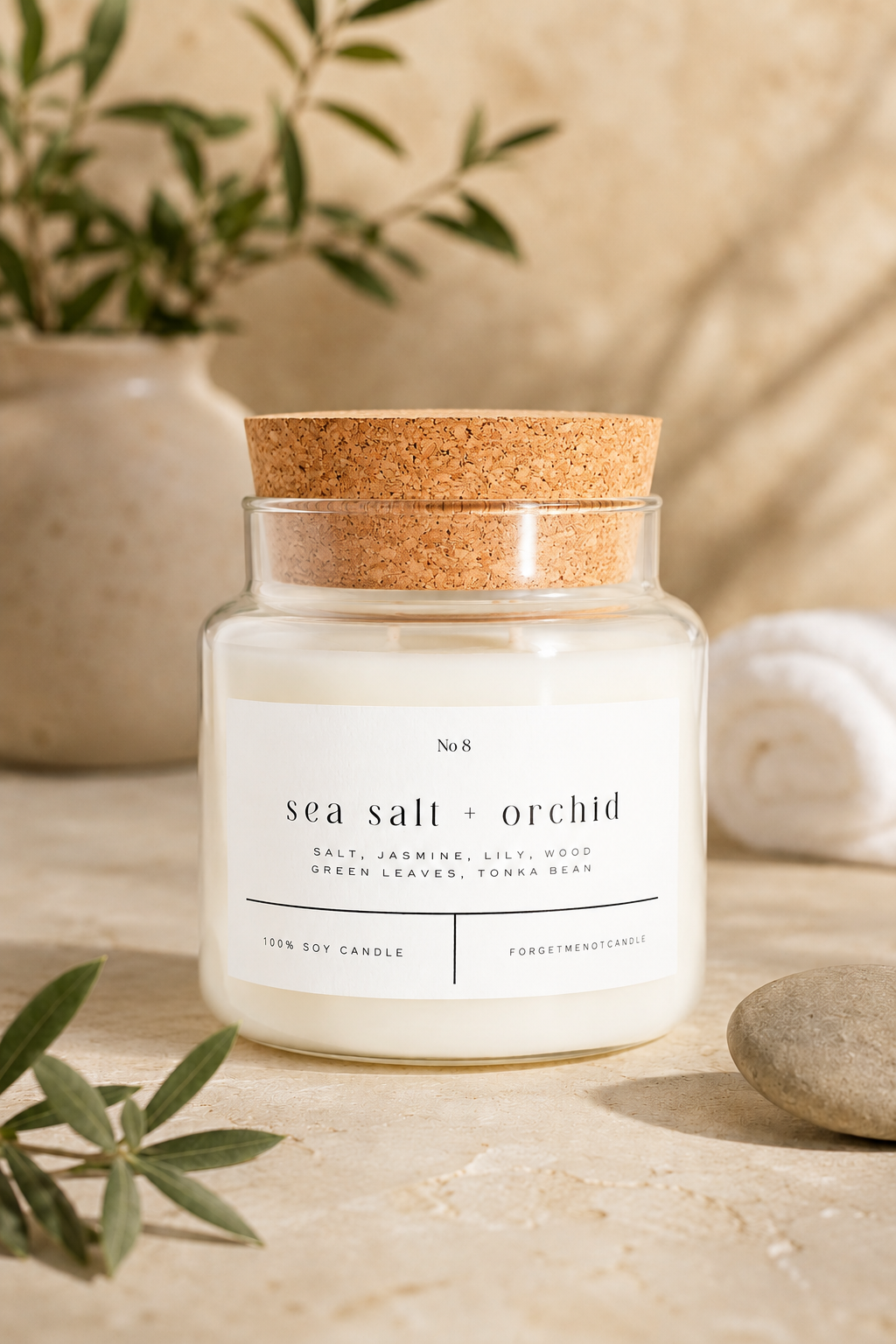 Cork Top Glass Candle