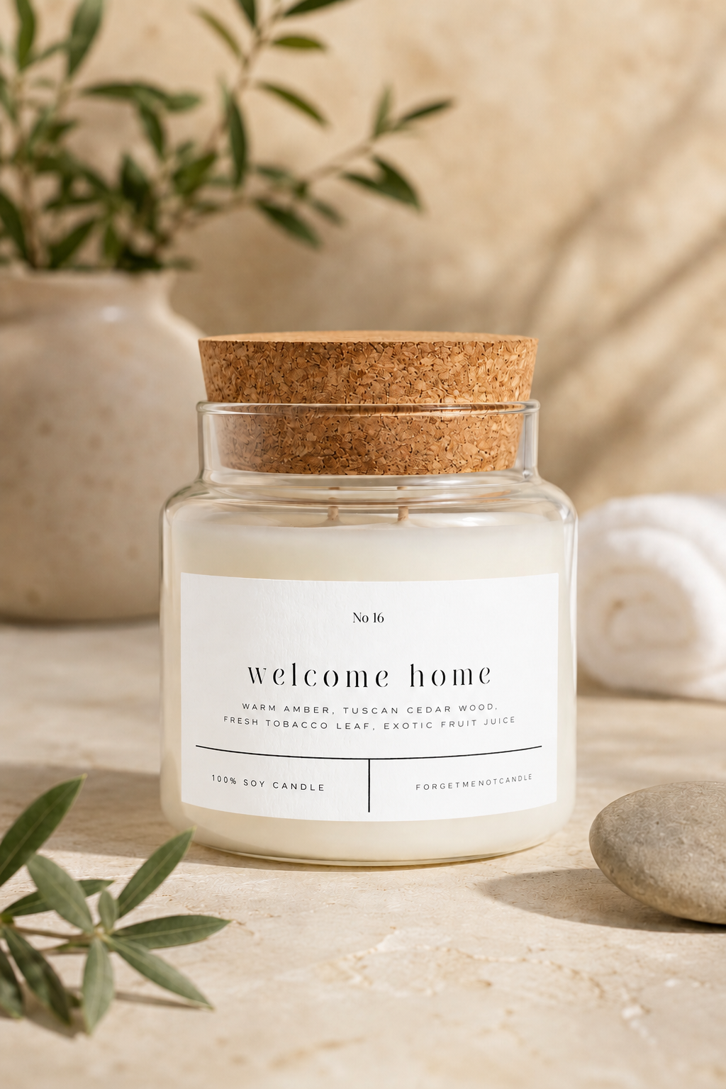 Cork Top Glass Candle