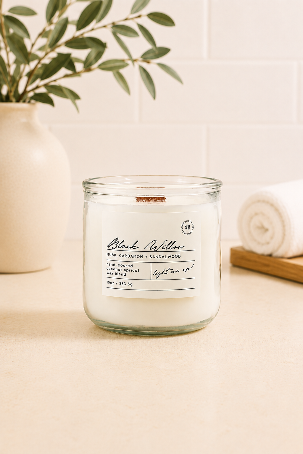 Recycled Glass Coconut Wax Candle