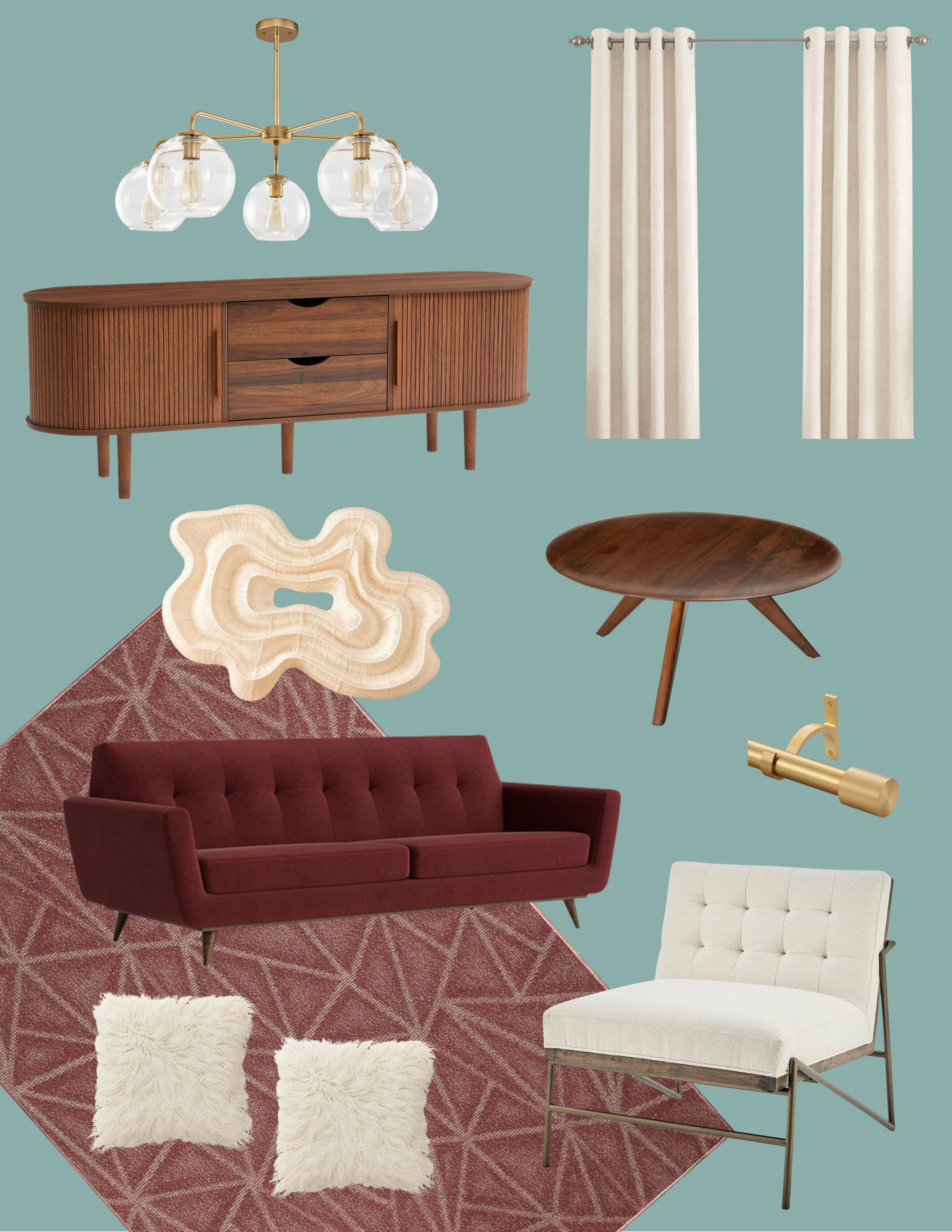 Mid-Century Modern Living Room Interior Design