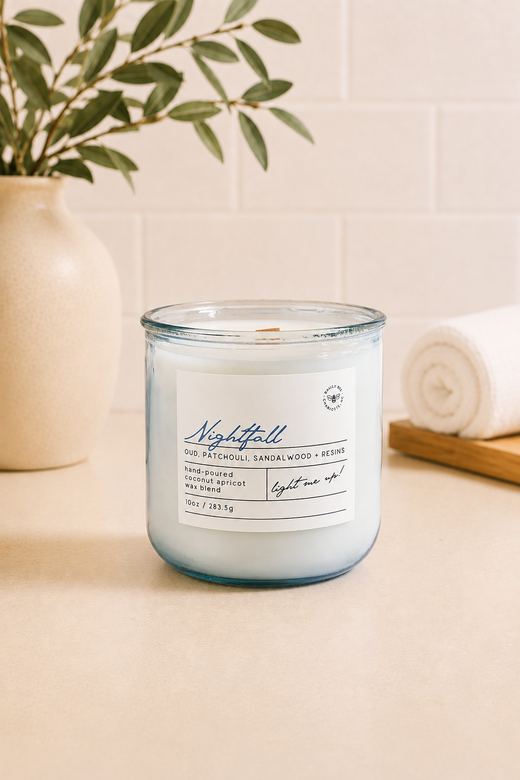 Recycled Glass Coconut Wax Candle