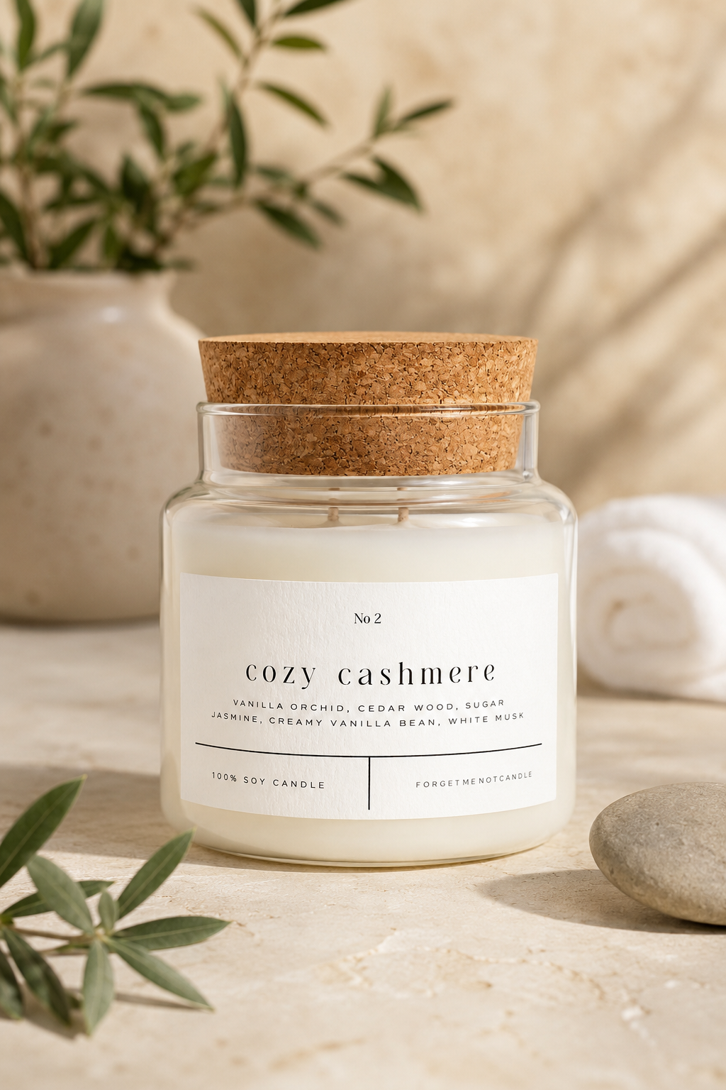 Cork Top Glass Candle