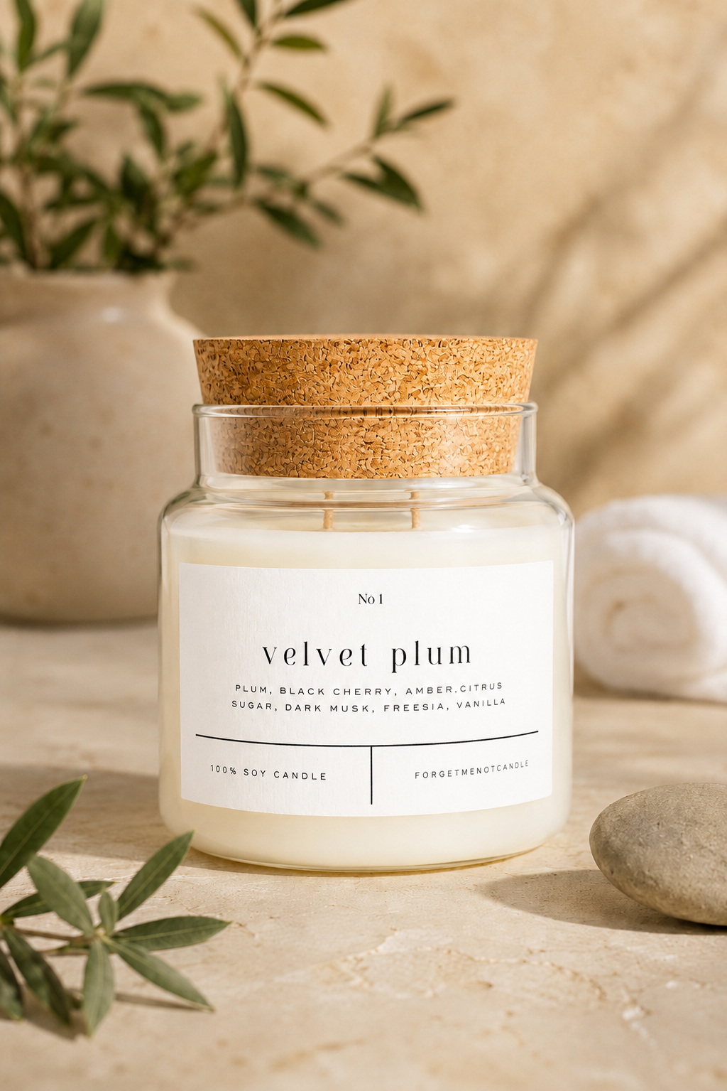 Cork Top Glass Candle