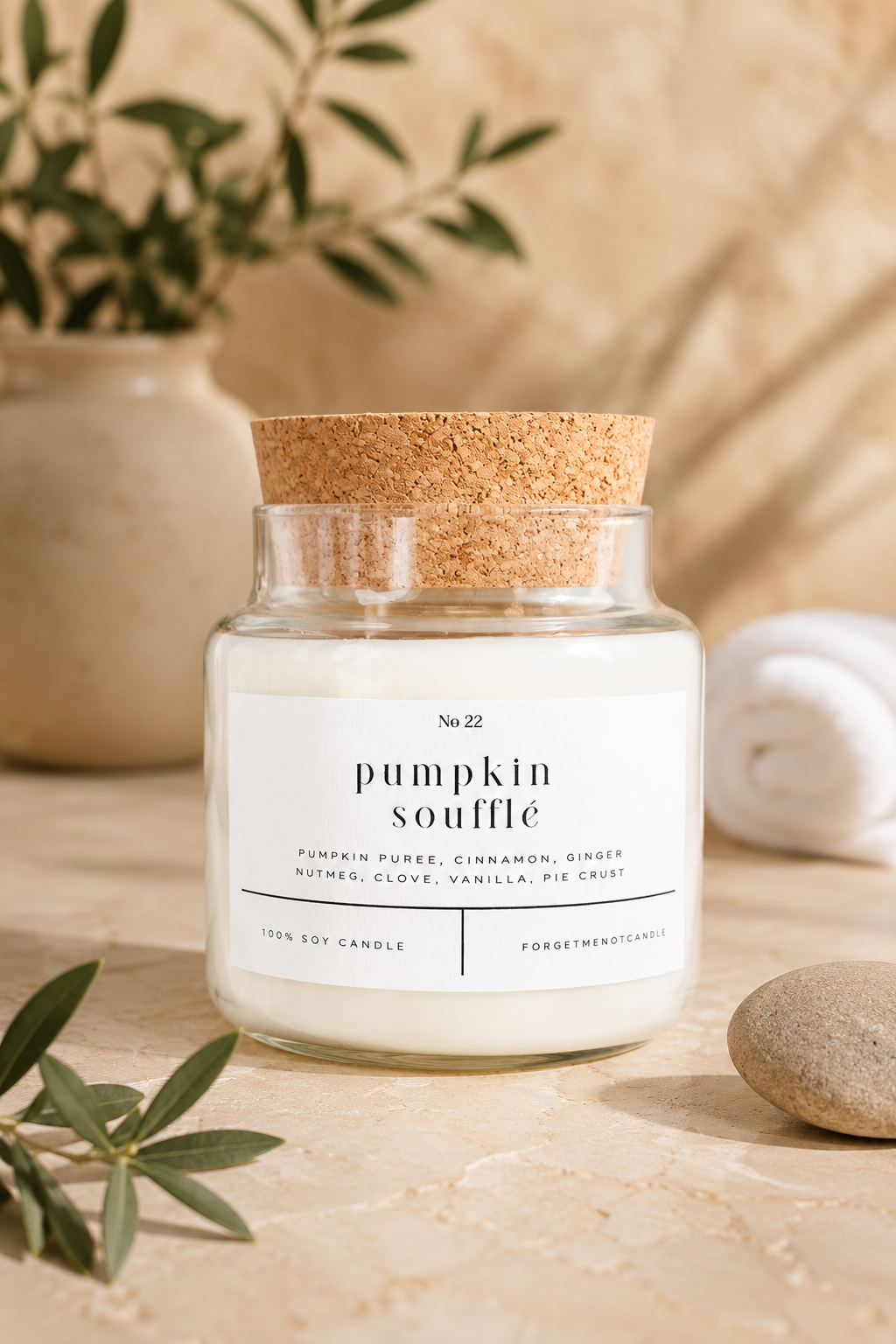 Cork Top Glass Candle by Forget Me Not Candle